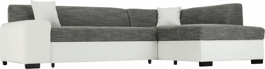 Ülőgarnitúra, fehér/szürke melír, jobbos, MINERVA