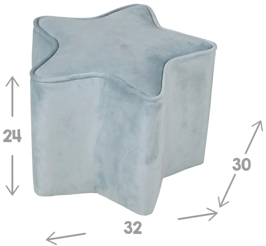 Világoskék bársony gyerek puff Lil Sofa – Roba