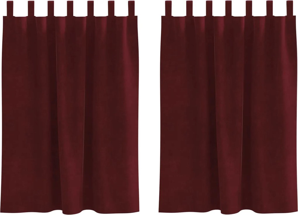 vidaXL Sötétítő függönyök 2 pcs Bordó 140 x 140 cm Bársony
