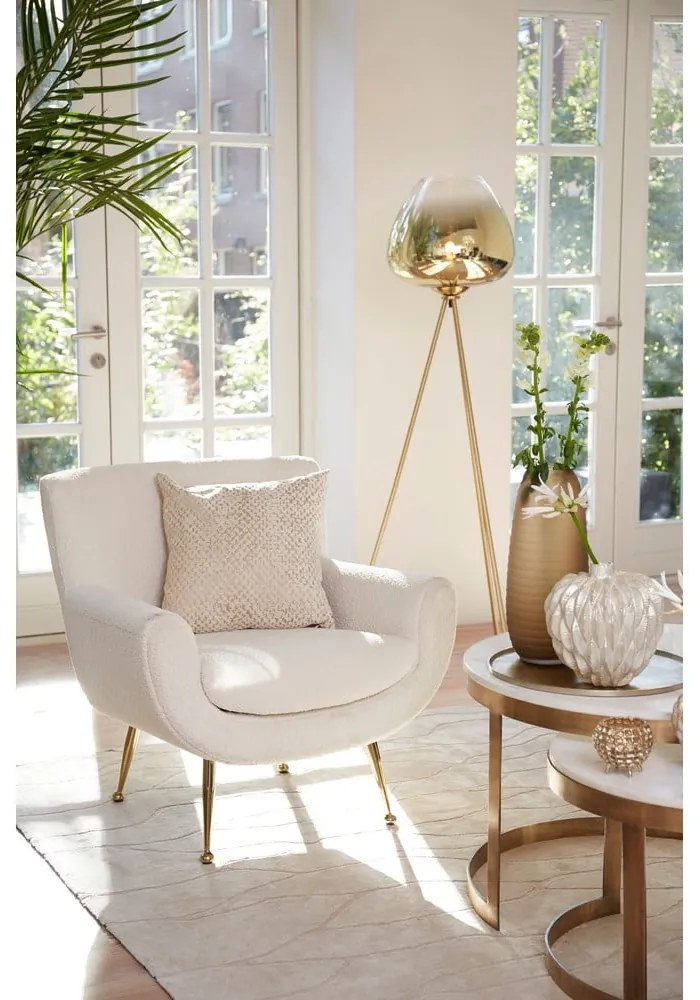 Krémszínű buklé fotel Vinstra – Light & Living