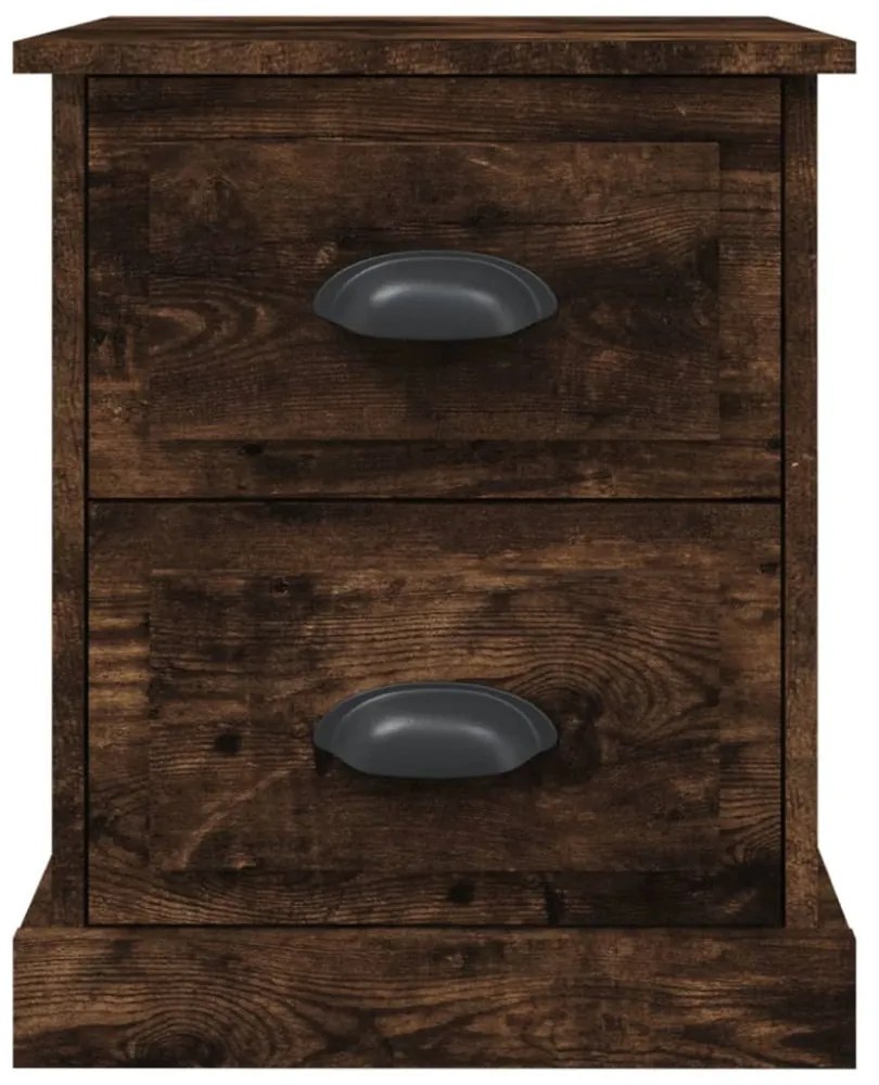 füstös tölgy színű szerelt fa éjjeliszekrény 39 x 39 x 47,5 cm