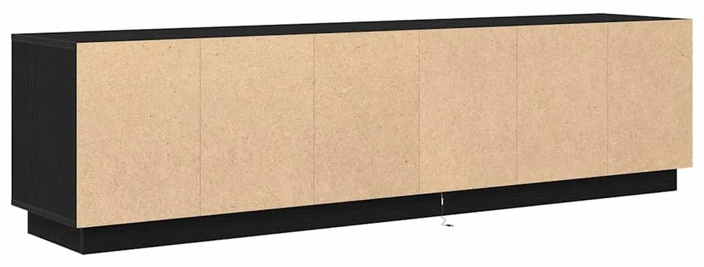fekete tölgy TV-szekrény LED-világítással 193,5x41x50 cm