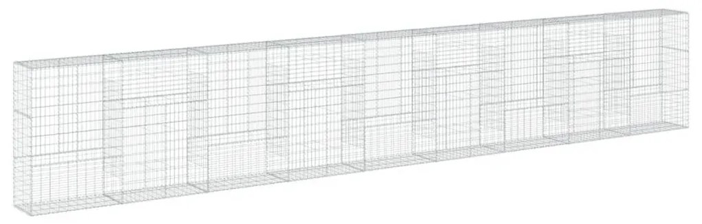 horganyzott vas gabion kosár fedéllel 900 x 50 x 150 cm