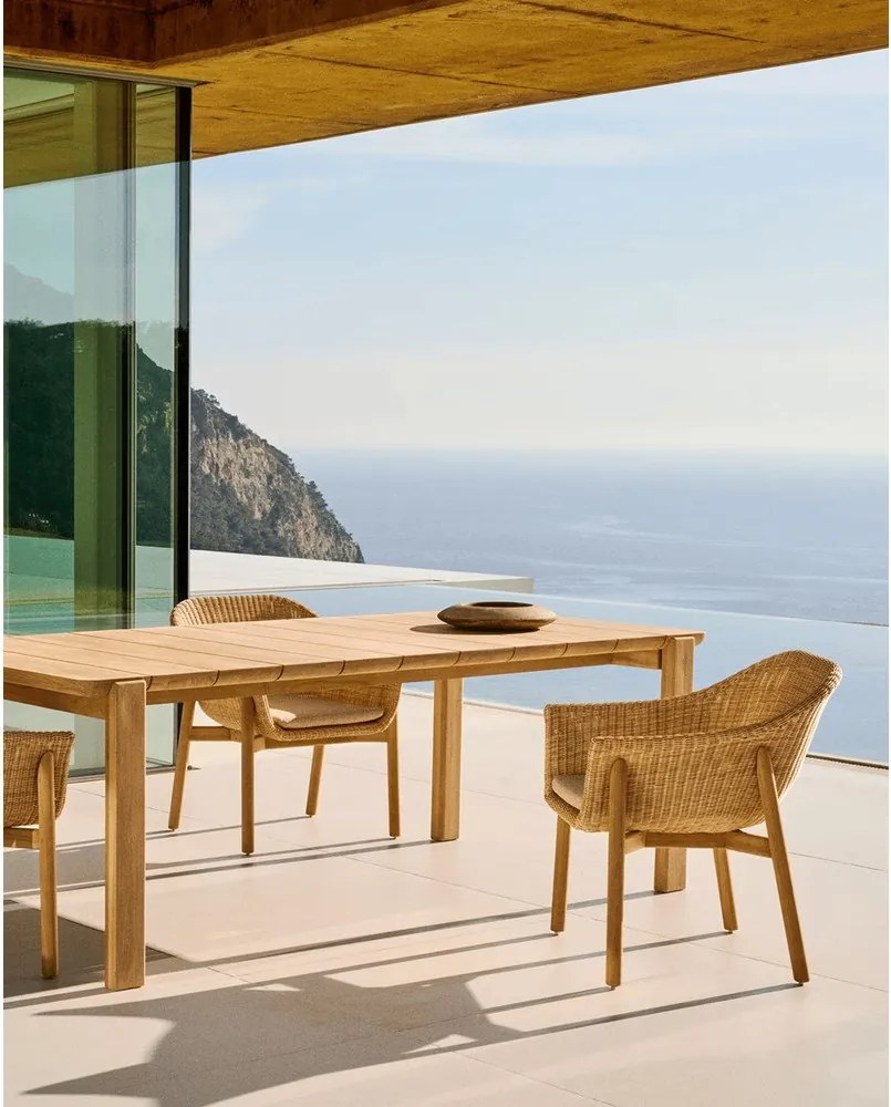 Teakfa kerti étkezőasztal 102x220 cm Icaro – Kave Home