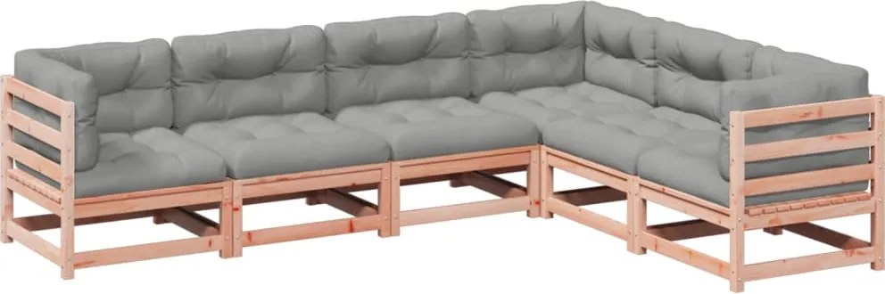 vidaXL 6 részes tömör duglászfenyő kerti társalgószett párnával