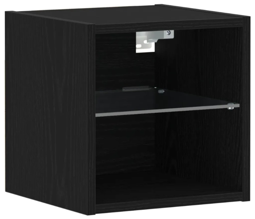 LED TV szekrény 2 db Fekete tölgy 30x28,5x30 cm Mérnöki fa