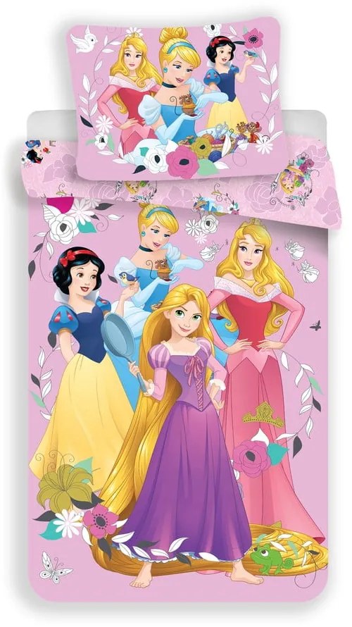 Egyszemélyes pamut gyerek ágyneműhuzat 140x200 cm Princess – Jerry Fabrics