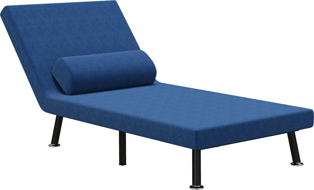 HOMCOM Ággyá alakítható Foti Karosszék, összecsukható Karosszék, Hátpárnával, vászon hatású, állítható háttámla, 150 kg-ig terhelhető, Nappaliba, Kék