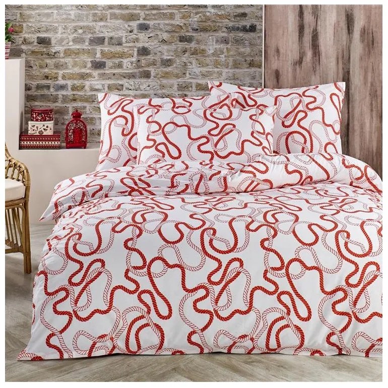 EMI Kalos piros pamut ágyneműhuzat, A standard egyszemélyes ágy szett tartalma: 1x 140x200 + 1x 70x90