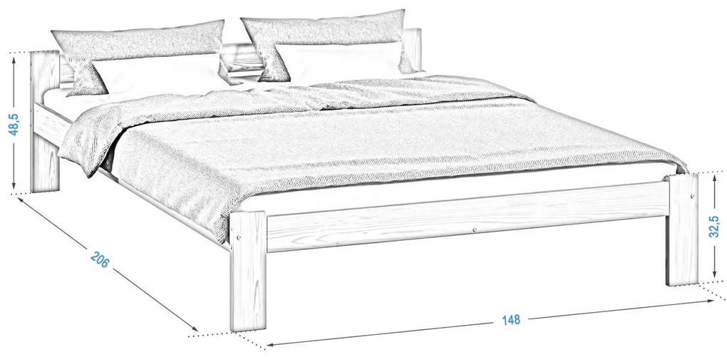 Fa ágy 140x200 Isao VitBed dió