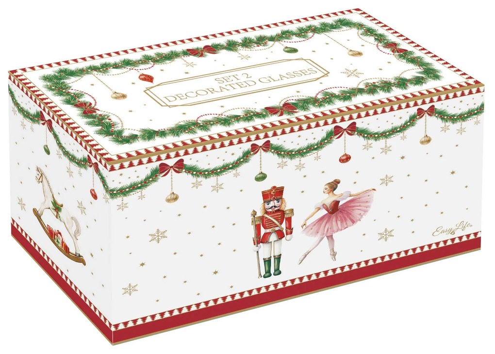 Karácsonyi üveg vizes pohár 2db-os szett Magie de Noel