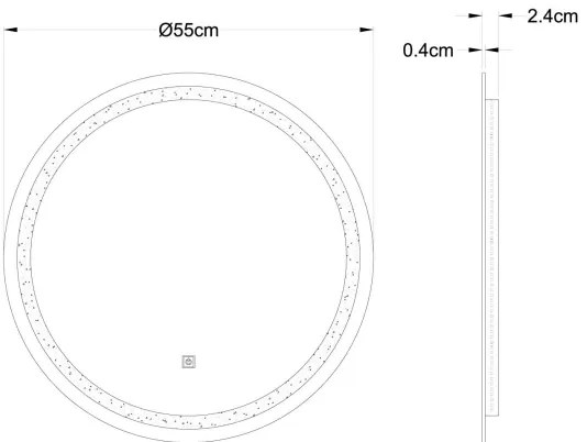 Globo 84033 - LED Dimmelhető tükör háttérvilágítással RIVAS LED/10W/230V 4000K átm. 55 cm