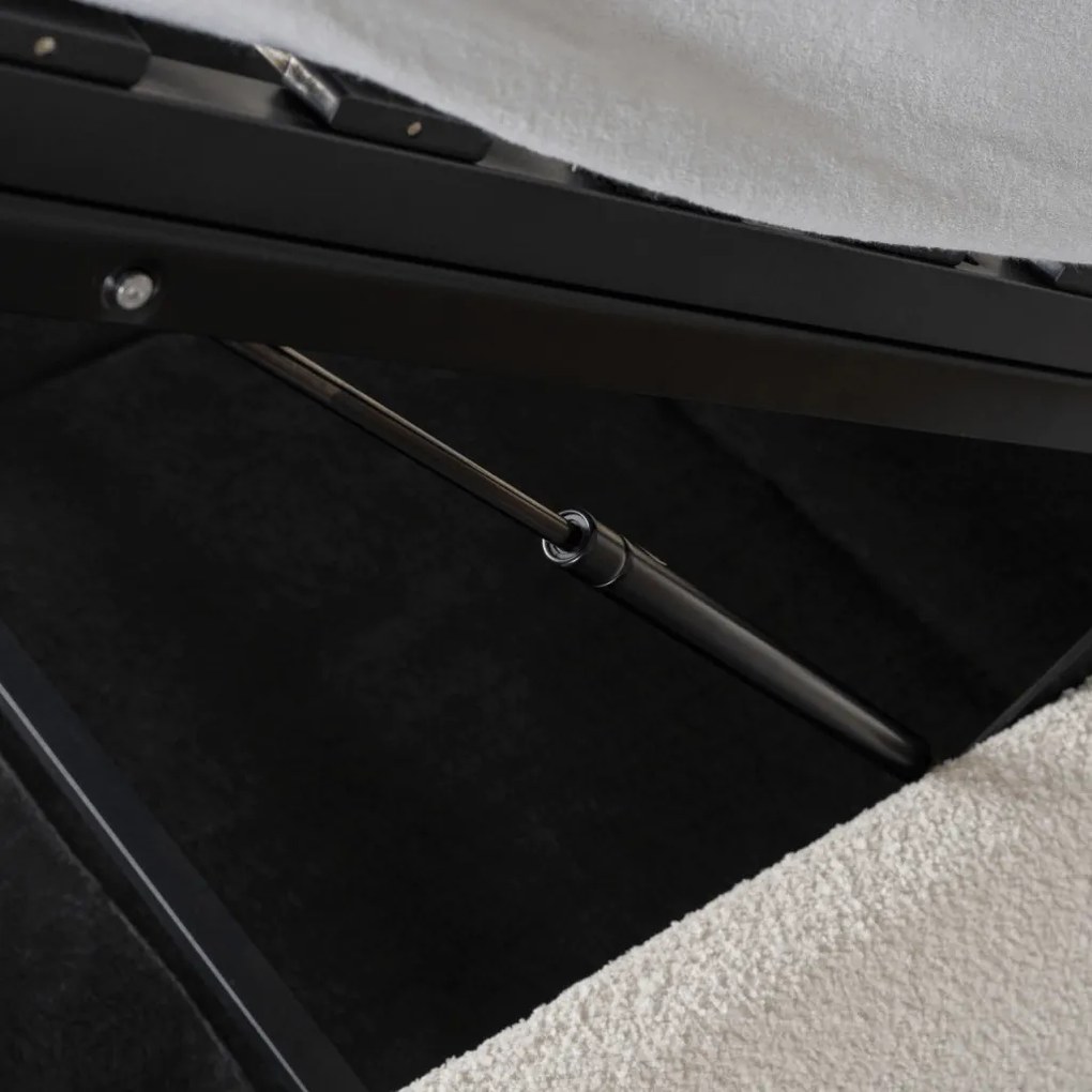 Franciaágy Krém Bouclé Kárpittal. Ágyneműtartóval. 180x200 BRISTOL