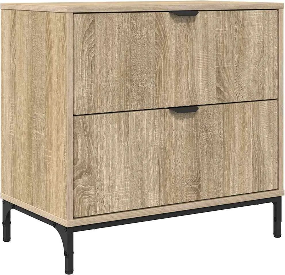 vidaXL Éjjeli asztal fiókkal sonoma tölgy 63.5 x 36 x 61 cm Faanyag