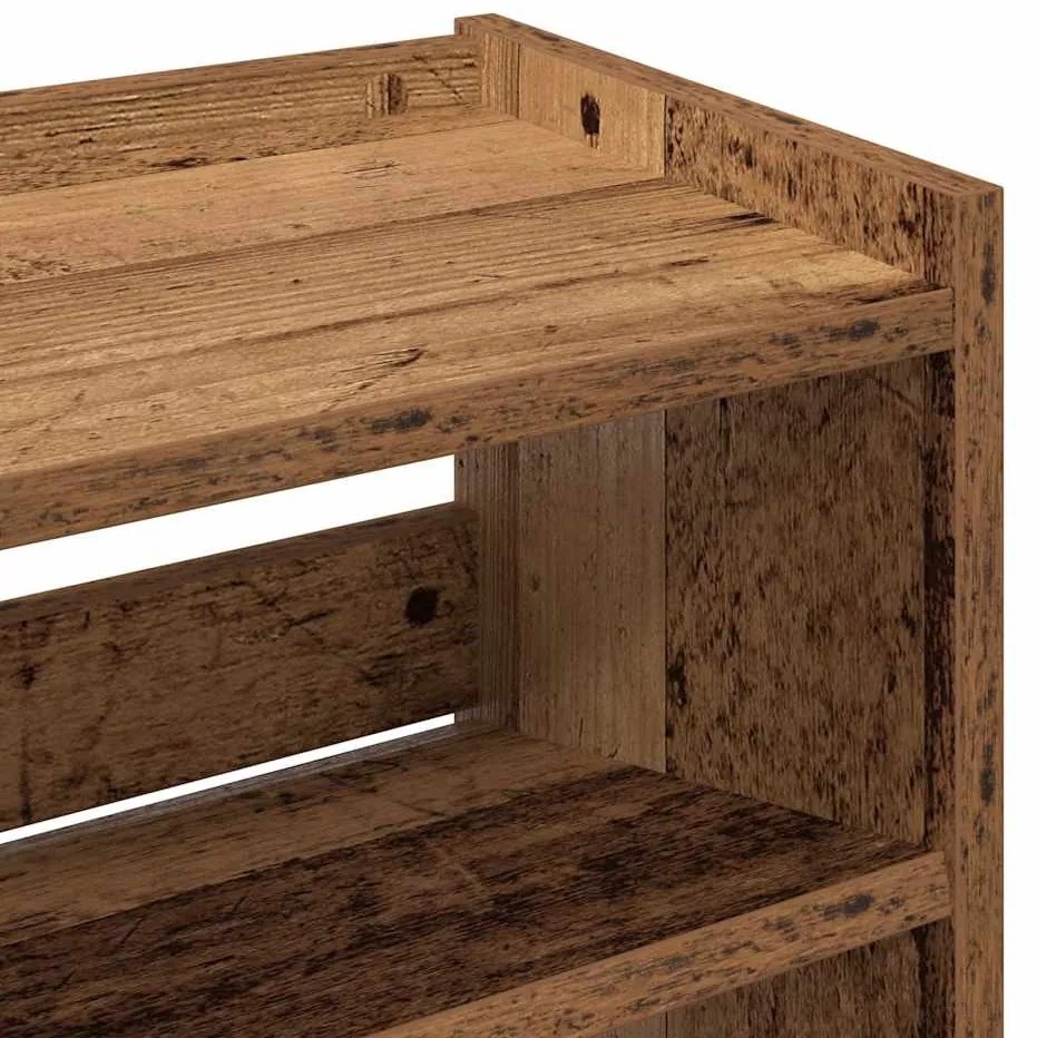 antik fa szerelt fa cipőtartó 60x25x62 cm