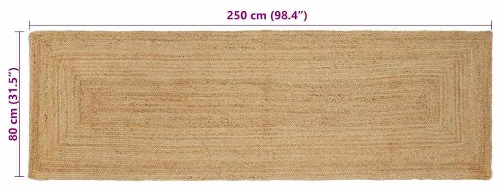 Szőnyeg Bézs 80 x 250 cm Juta