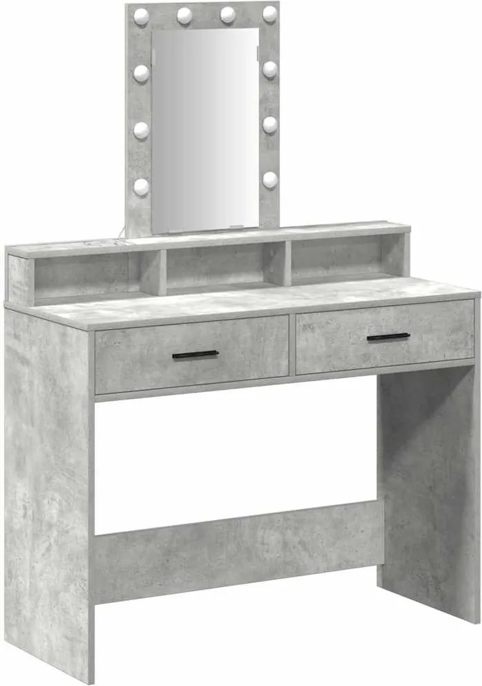 vidaXL Öltözködőasztal fiókkal Szürke 100 x 41 x 140 cm Faanyag