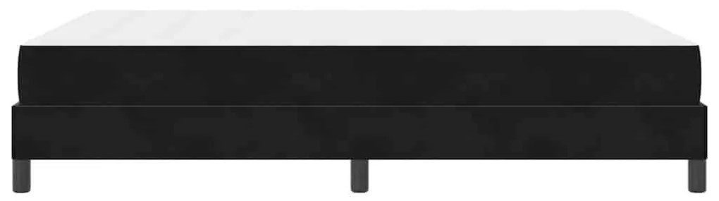 Boxspring ágy matraccal matracmal Fekete 140 x 200 cm Bársony