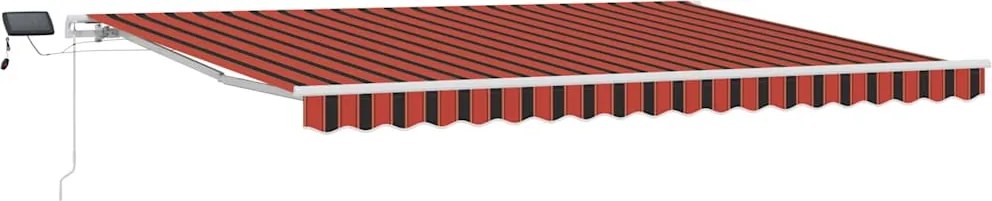vidaXL Behúzható napellenző narancssárga és barna 450 × 300 cm