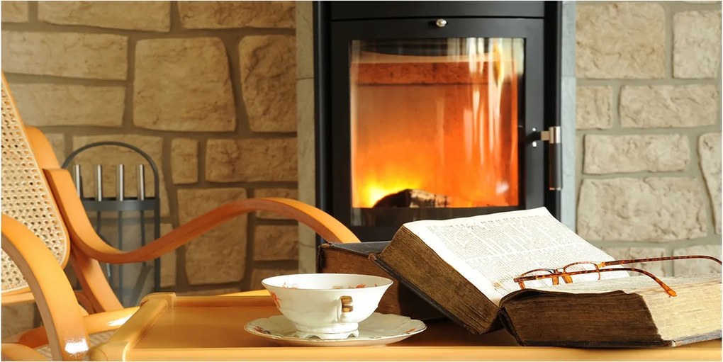 Üvegpanel konyhába Kandalló 100x50 cm Ragasztó