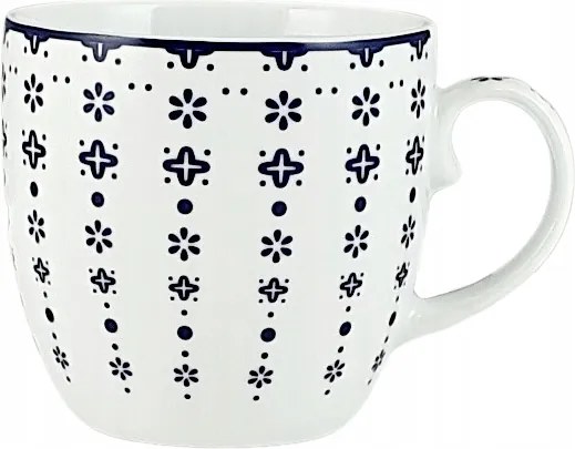 Flisty Porcelán bögre Amelia 500ml -|Fehér-Sötétkék|Bogucice