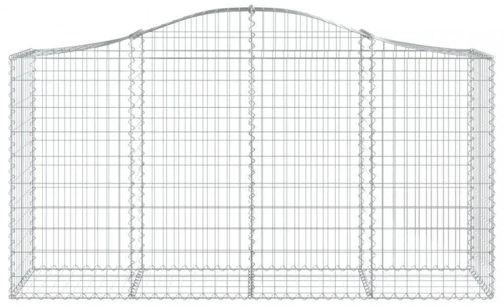 3 db íves horganyzott vas gabion kosár 200 x 50 x 100/120 cm