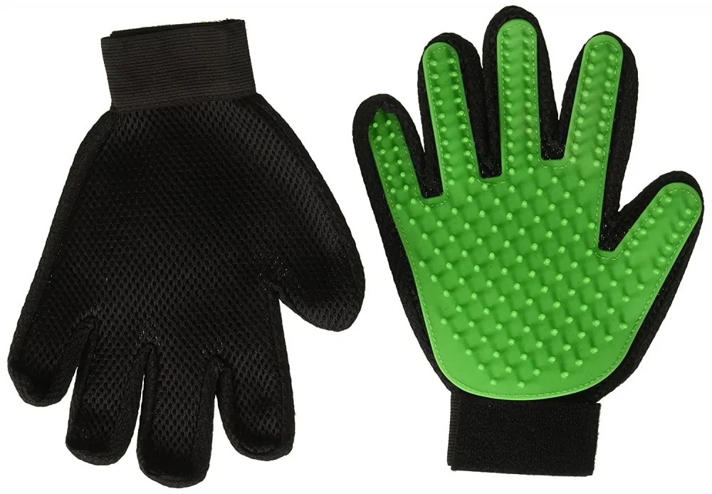 Kutya és macskaszőr eltávolító kesztyű, zöld