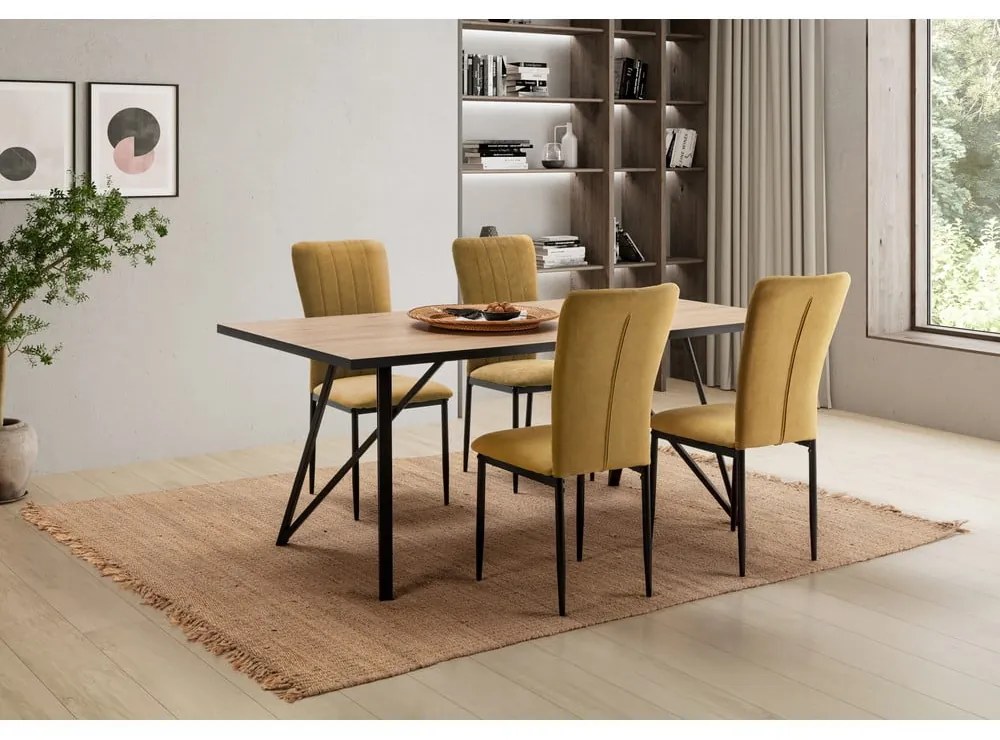 Mustársárga étkezőszék szett 4 db-os Holly – Marckeric