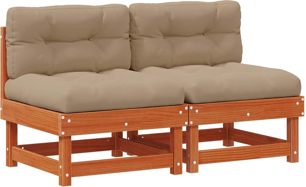 vidaXL Kerti Középső Kanapé Tömör fenyő Viaszbarna