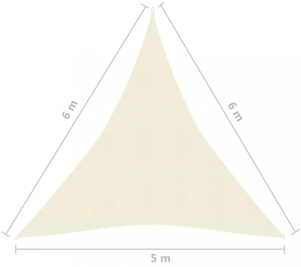krémszínű HDPE napvitorla 160 g/m² 5 x 6 x 6 m