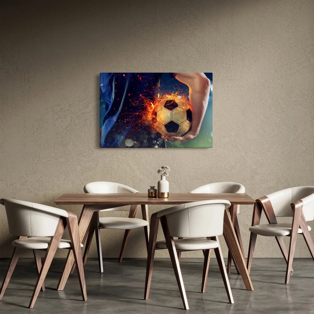 Kép - Futball-labda a tűzben (90x60 cm)