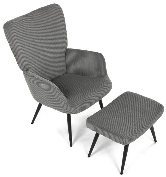Szürke Corduroy Relax Fotel. AK-L7285 GREY6