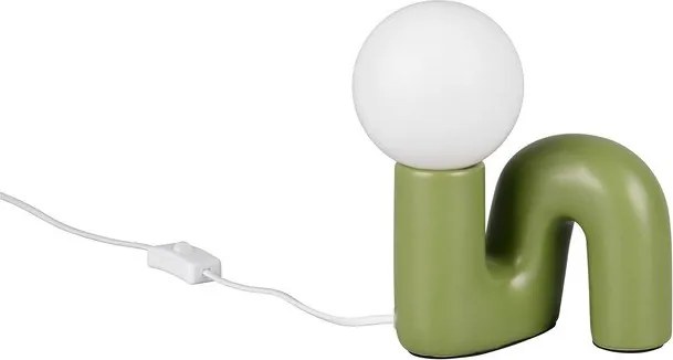 Zöld kerámia asztali lámpa (magasság 21,5 cm) Quinn – Reality