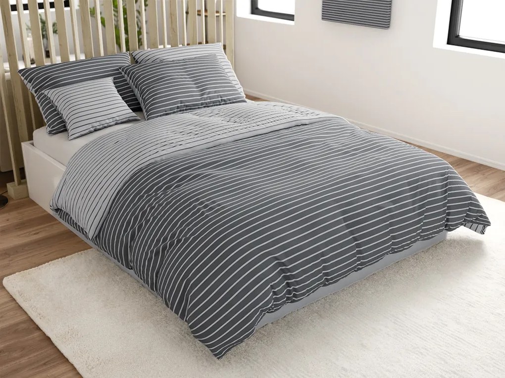 Renforcé pamut ágyneműhuzat CAPRIVI szürke Ágyneműhuzat mérete: 2 db 70 x 90 cm | 200 x 220 cm