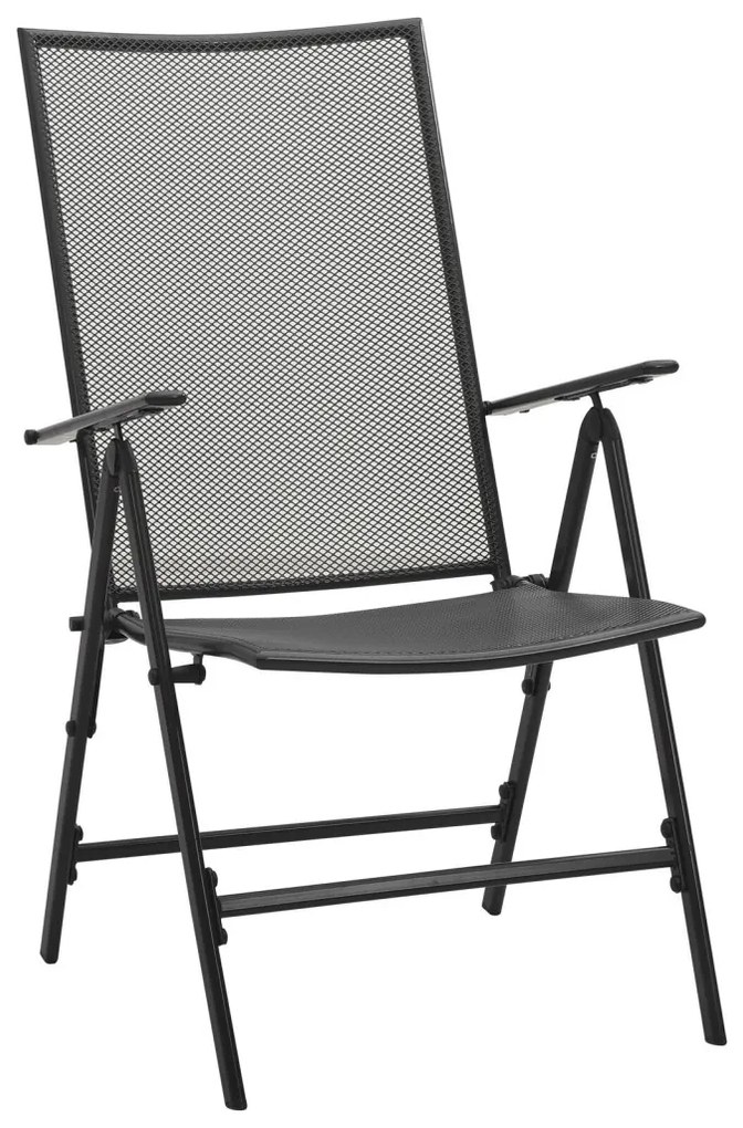 9 darabos előszobabútor szett antracit acélból, kihúzható kertasztal antracit (140-210)x90x73 cm acél
