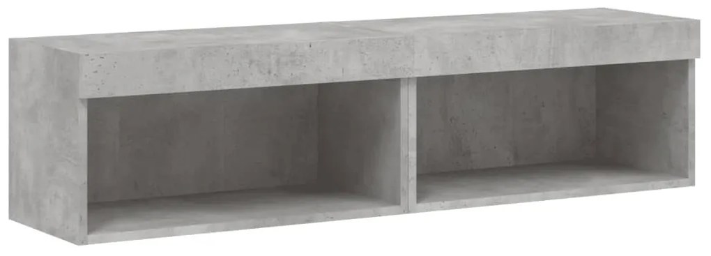 2 db betonszürke TV-szekrény LED-világítással 60 x 30 x 30 cm