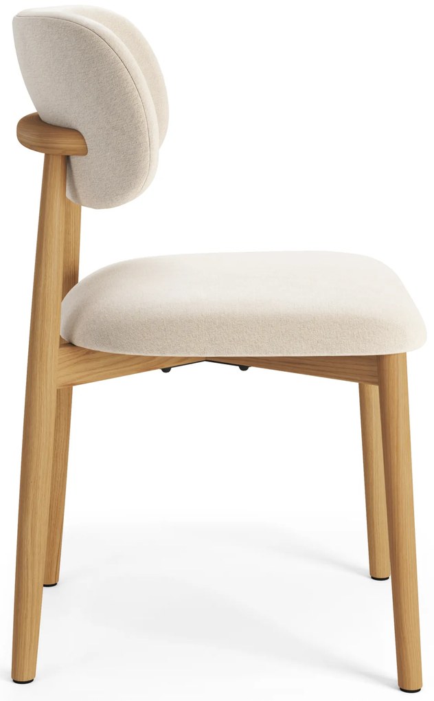 MAZZONI EXPORT ALMO Bézs (Apia 453 szövet)/lakkozott tölgyfa váz - RETRO FA SZÉK NAPPALIBA ÉTKEZŐBE KONYHÁBA