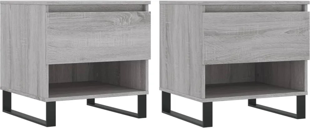vidaXL 2 db szürke sonoma szerelt fa dohányzóasztal 50 x 46 x 50 cm