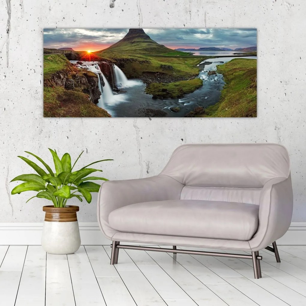 Kép - Kirkjufell naplementében (120x50 cm)