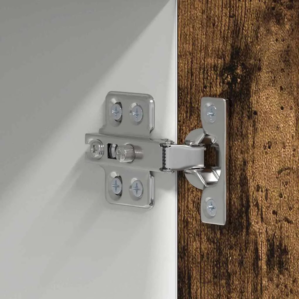 Függő szekrény Riga Füstölt tölgy és fehér 50 x 31 x 100 cm