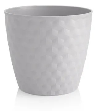 Ruby matt újrahasznosított virágtartó, jégfehér, 19 cm, 19 cm