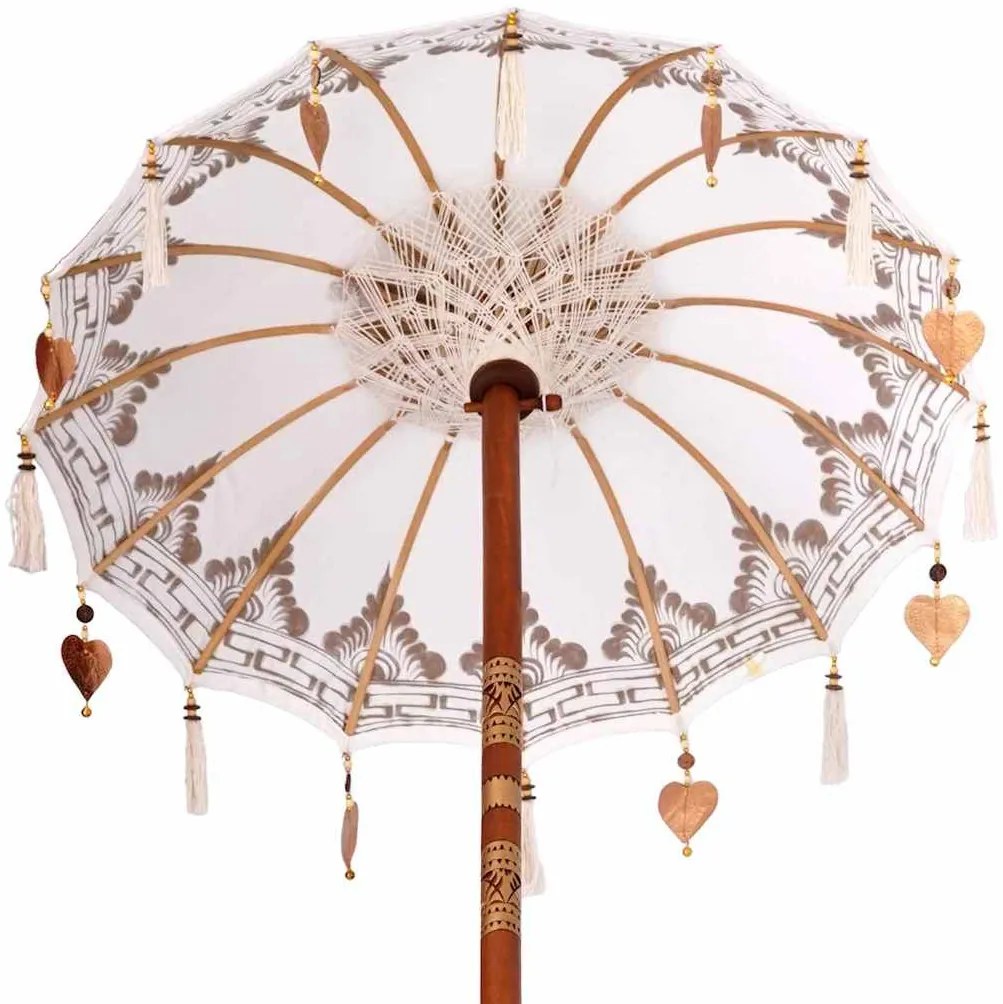 Balinéz Napernyő 260 Krém 95-100 cm Pamut és tömör fa