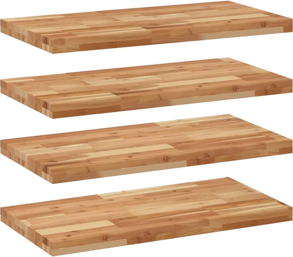 vidaXL 4 db olajbevonatú tömör akácfa függőpolc 80 x 40 x 4 cm