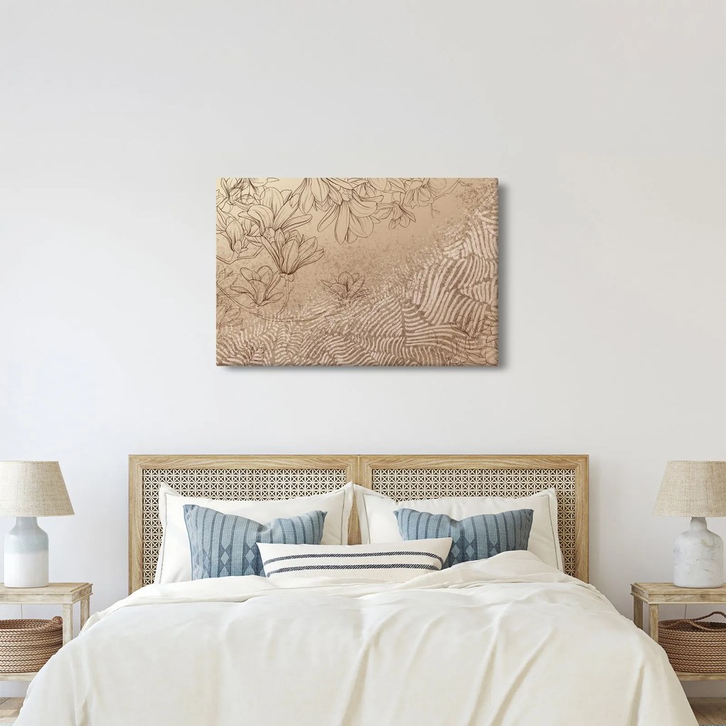Kép - Rajzolt virágok (90x60 cm)