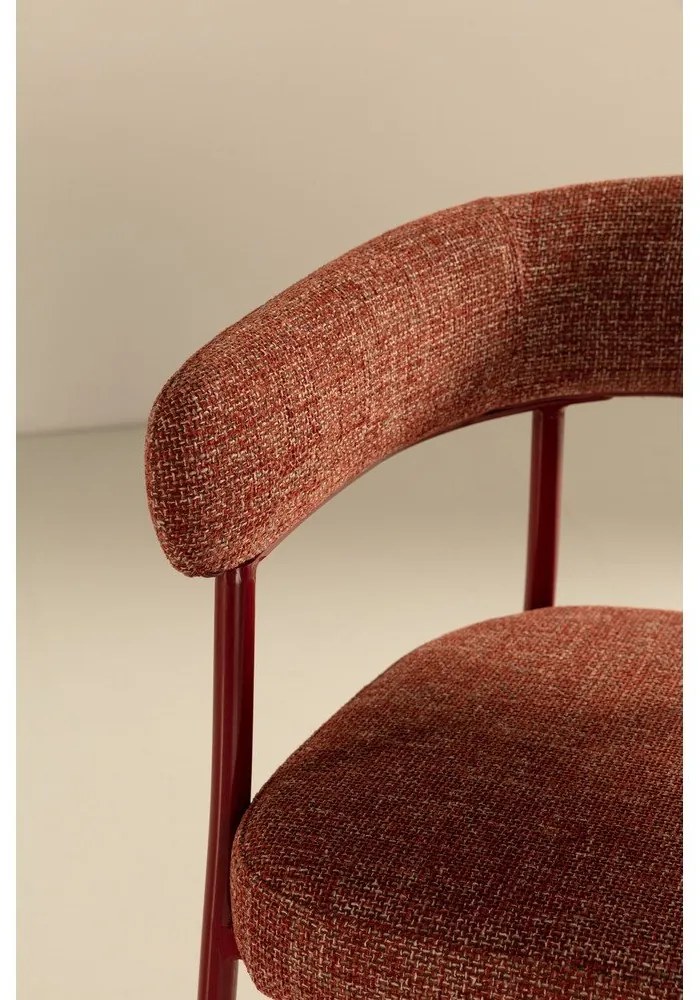 Terrakotta színű kárpitozott karfás étkezőfotel szett 2 db-os Yuri – MOME