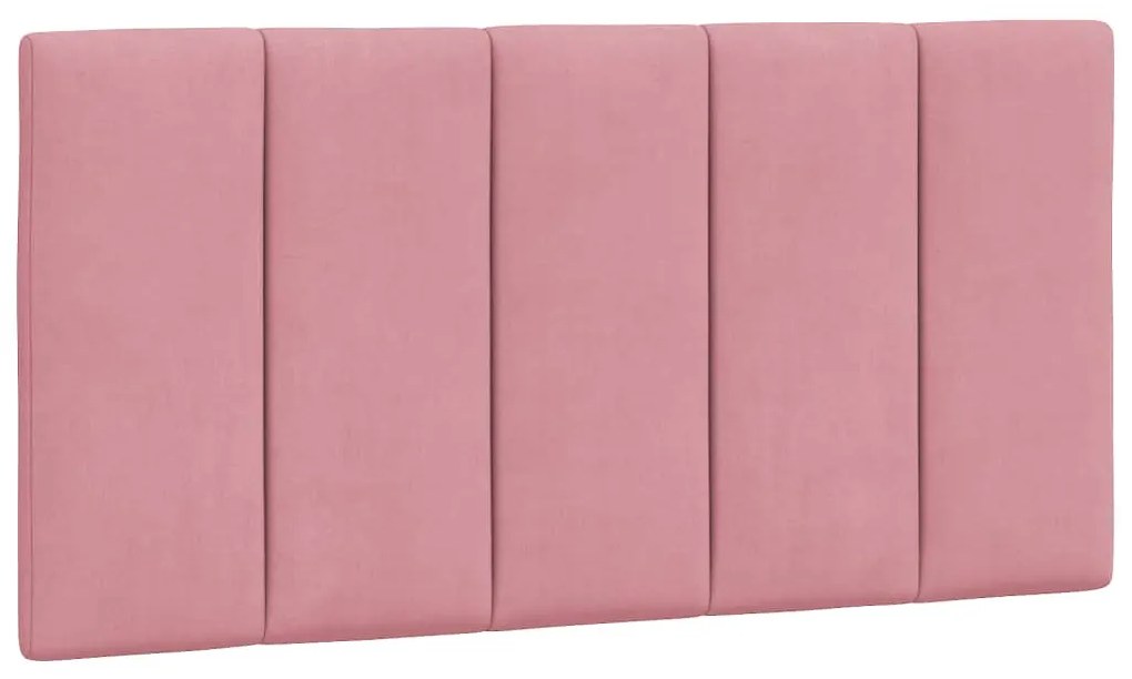 rózsaszín bársony ágykeret LED-ekkel matrac nélkül Hanko 100 x 200 cm