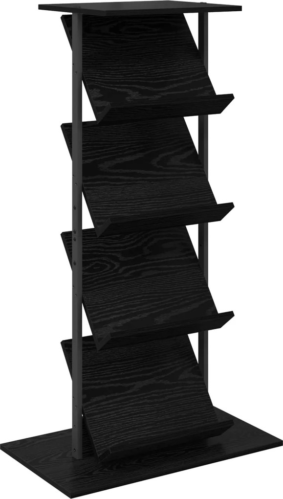 vidaXL Magazin állvány Fekete tölgy 68 x 40 x 123.5 cm Faanyag