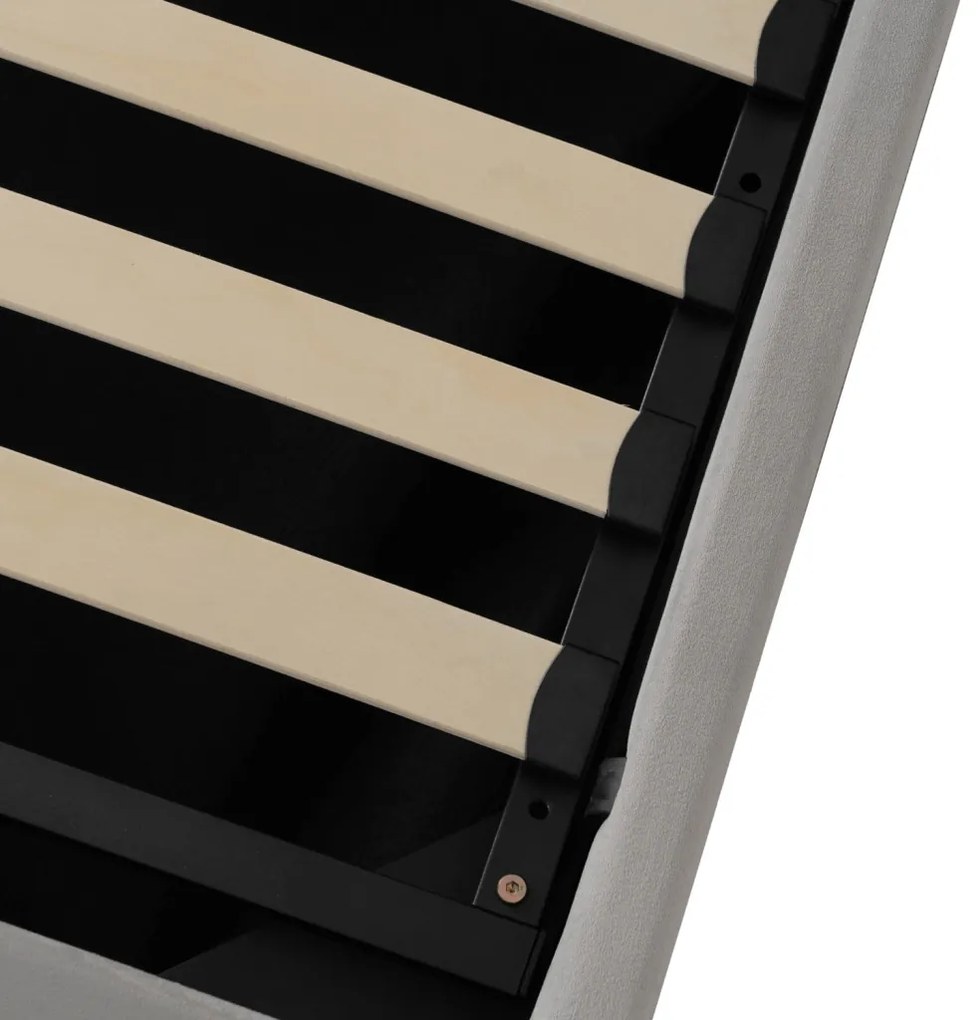 Łóżko 140x200 MARSYLIA Welurowe Kremowe Z Pojemnikiem