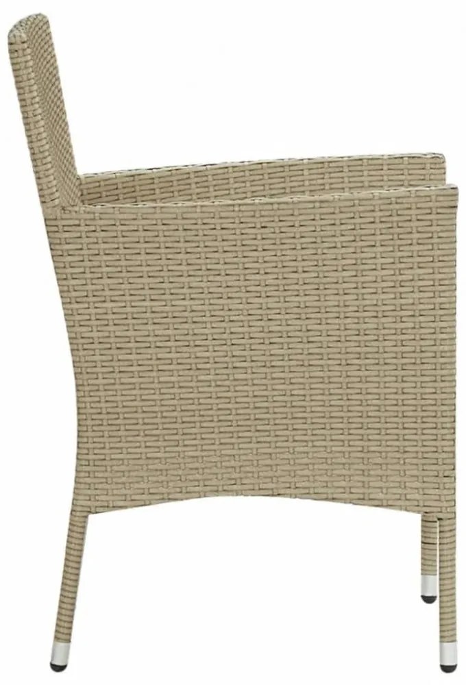 9 részes bézs polyrattan kerti étkezőgarnitúra párnákkal