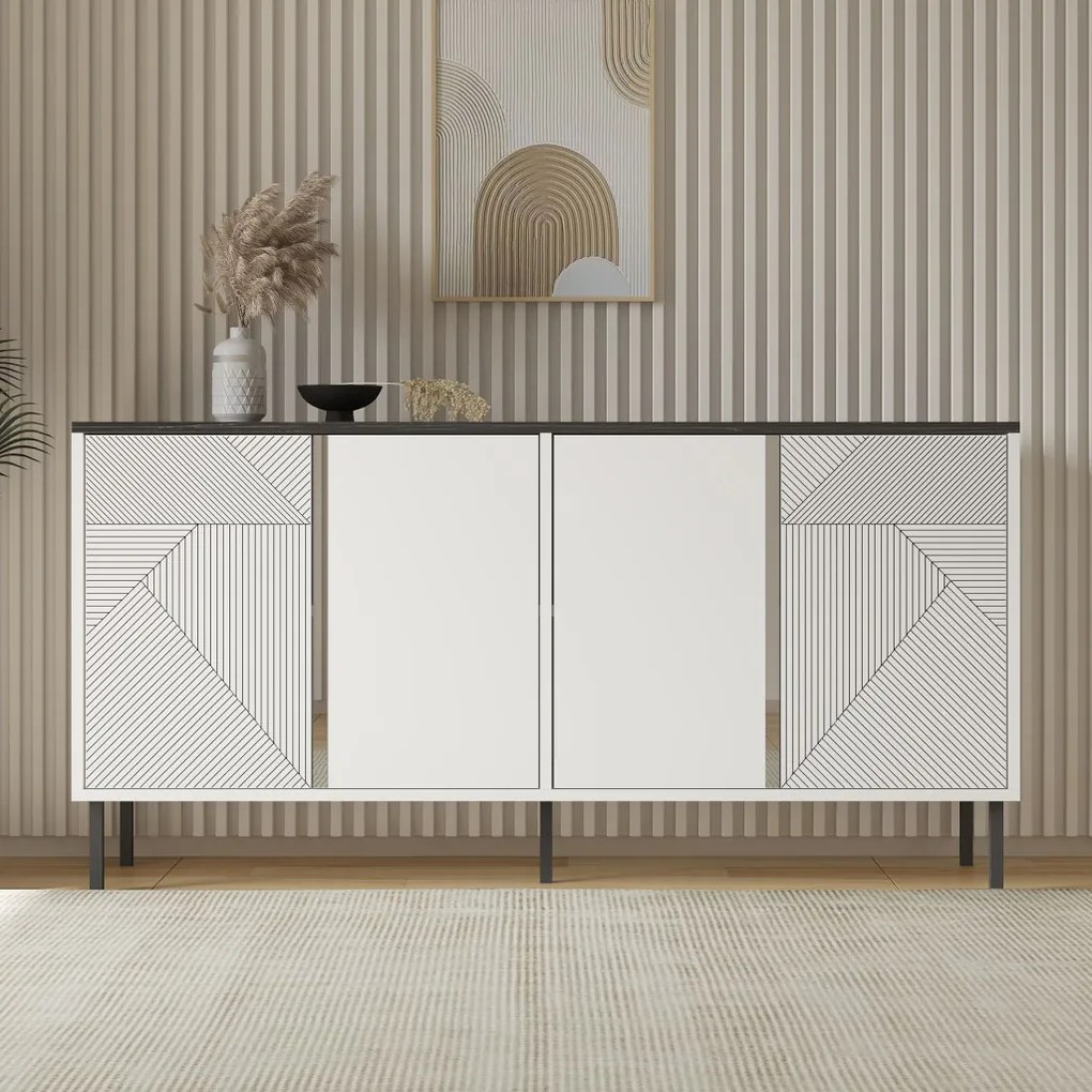 Dora komód, fehér-royal, 150 cm